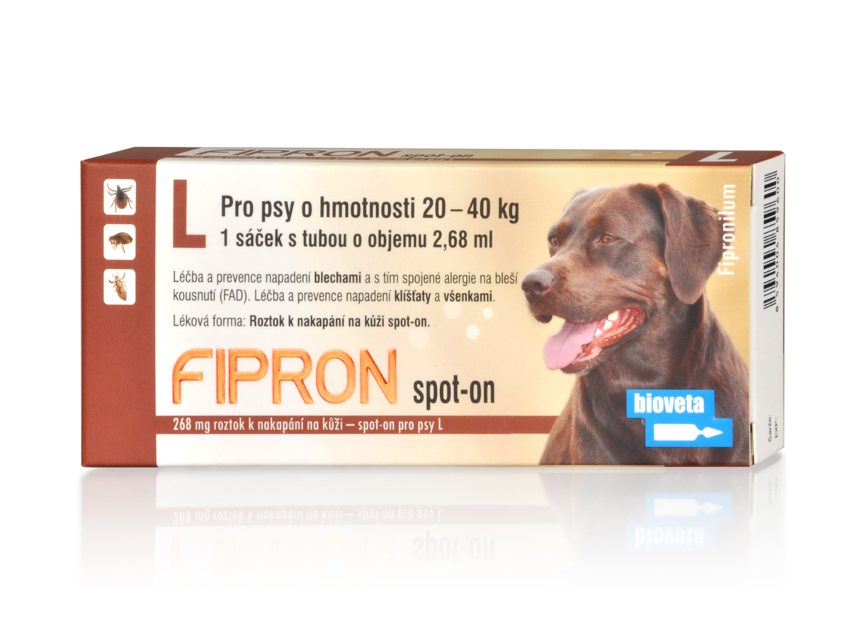 FIPRON 268 mg roztok k nakvapkaniu na kožu – spot-on pre psy L