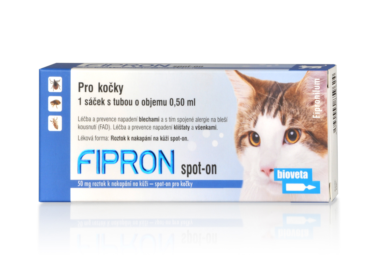 FIPRON 50 mg roztok k nakvapkaniu na kožu – spot-on pre mačky