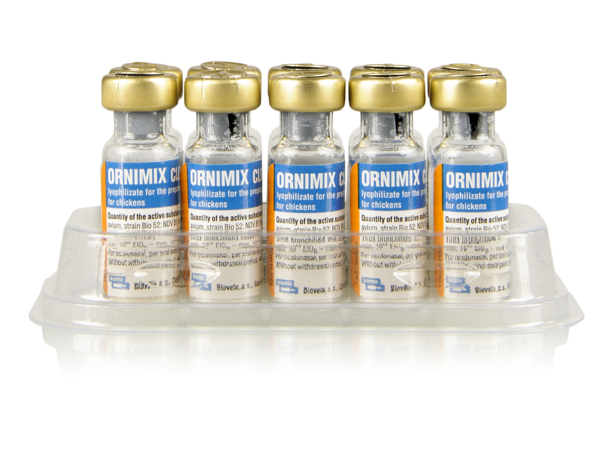 ORNIMIX Clone B1+H120, lyofilizát na prípravu suspenzie pre kuru domácu